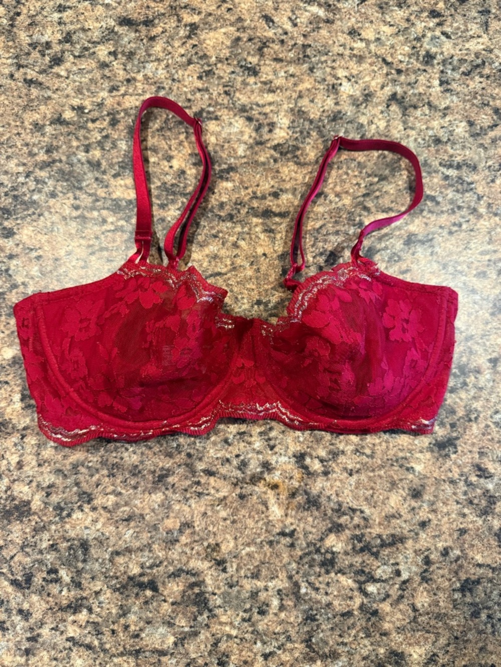 Victoria's Secret Burgundy Lace Underwire Bra